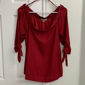 Ann Taylor Loft NWOT women’s peasant blouse, dark red sz. M
